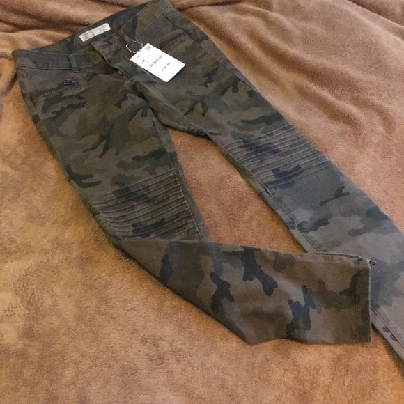 camo moto jeans womens